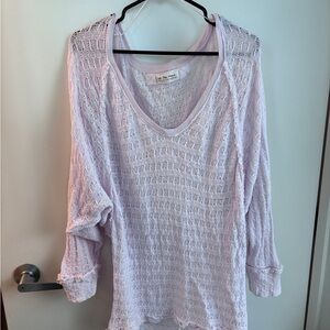 Free People Light Pink Scoop Neck Sweater